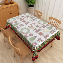 Lofaris Christmas Wreath Rectangle Tablecloth Kitchen Decor