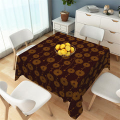 Lofaris Chrysanthemum Dark Brown Tablecloth For Party Decor