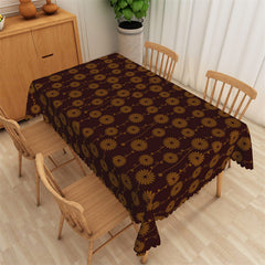 Lofaris Chrysanthemum Dark Brown Tablecloth For Party Decor