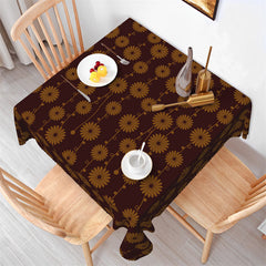 Lofaris Chrysanthemum Dark Brown Tablecloth For Party Decor