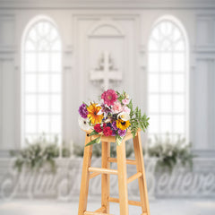 Lofaris Church Interior Easter Backdrop With Cross And Window