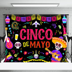 Lofaris Cinco De Mayo Skeletons Mexican Fiesta Backdrop