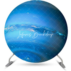 Lofaris Circle Blue Neptune Top View Texture Birthday Backdrop