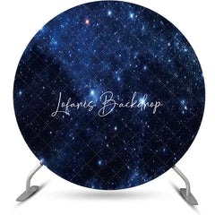 Lofaris Circle Dark Blue Universe Stars Birthday Backdrop