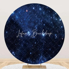 Lofaris Circle Dark Blue Universe Stars Birthday Backdrop