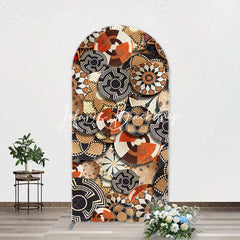 Lofaris Circle Flowers Ethiopian Basket Pattern Arch Backdrop