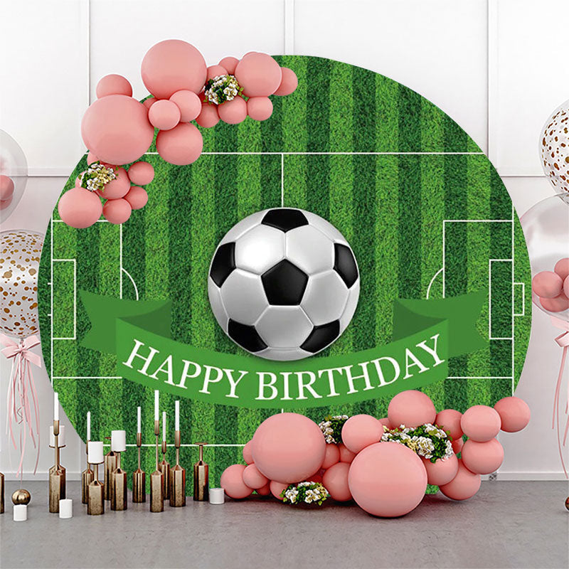 Lofaris Circle Football Field Stripe Backdrop For Birthday