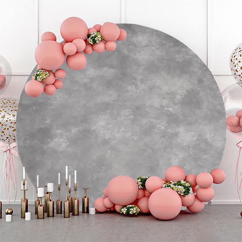 Lofaris Circle Gray Marble Abstract Texture Birthday Backdrop