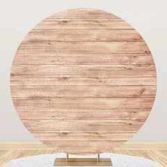 Lofaris Circle Nature Wooden Texture Birthday Party Backdrop