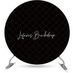 Lofaris Circle Simple Black Solid Color Birthday Backdrop