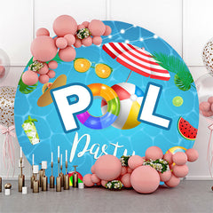 Lofaris Circle Summer Pool Party Happy Birthday Backdrop Kit