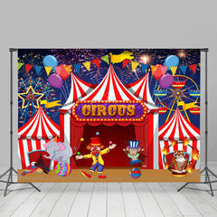 Lofaris Circus Spark Balloons Ferris Wheel Animals Backdrop