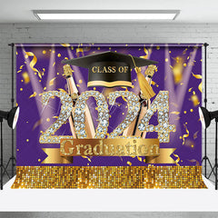 Lofaris Class Of 2024 Diamond Gold Sparkle Graduation Backdrop