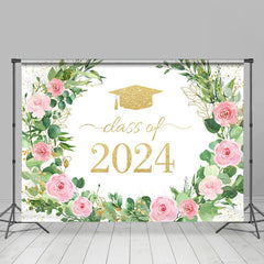 Lofaris Class Of 2024 Wreath Glitter Backdrop For Graduation