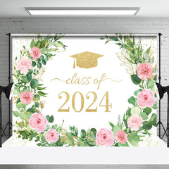 Lofaris Class Of 2024 Wreath Glitter Backdrop For Graduation