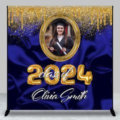 Lofaris Class Of Blue Gold Custom Photo Graduation Backdrop