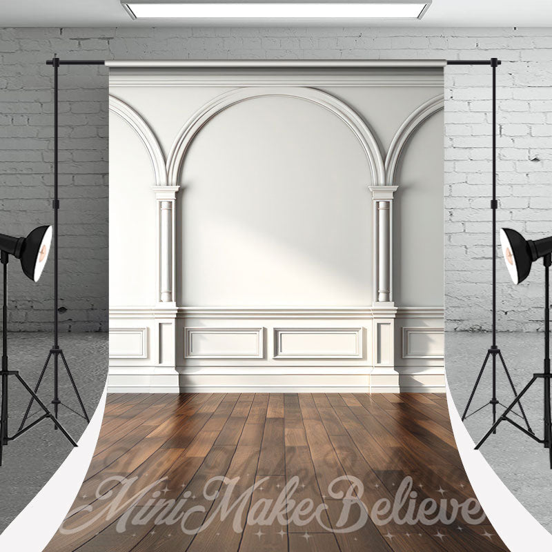 Lofaris Classic Arch White Wall Gypsum Photography Backdrop