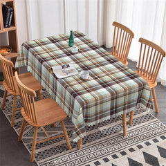 Lofaris Classic Brown Tartan Dining Rectangle Tablecloth