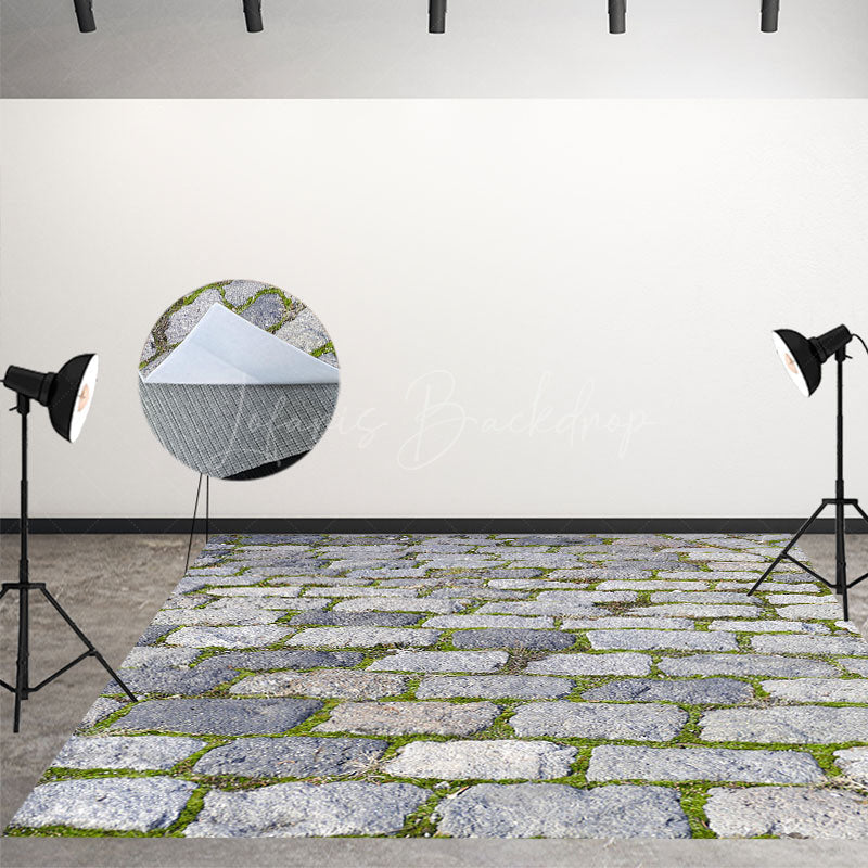 Lofaris Classic Cobblestone Road Weeds Photography Floor Mat