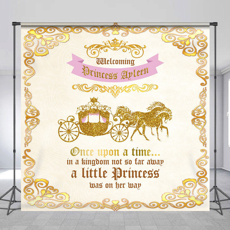 Lofaris Classic Fairy Gold Glitter Custom Birthday Backdrop