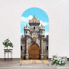 Lofaris Classic Game Castle Blue Sky Arch Birthday Backdrop