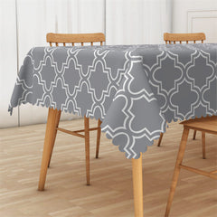 Lofaris Classic Gray Moroccan Trellis Pattern Tablecloth