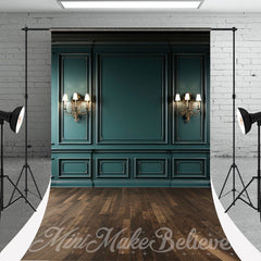 Lofaris Classic Green European Wall Wood Floor Sweep Backdrop