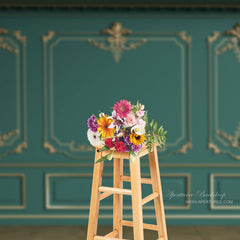 Lofaris Classic Green Interior Wall Photography Backdrop