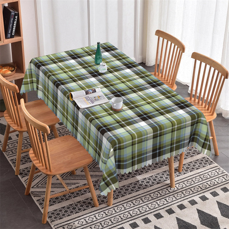 Lofaris Classic Green Tartan Plaid Rectangle Tablecloth