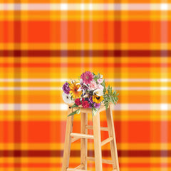 Lofaris Classic Orange Brown Plaid Fine Art Photo Backdrop