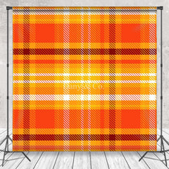 Lofaris Classic Orange Brown Plaid Fine Art Photo Backdrop