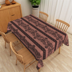 Lofaris Classic Pattern Stripe Wine Red Tablecloth For Decor