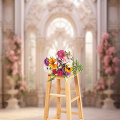 Lofaris Classic Relief Luxury Door Flower Photo Backdrop