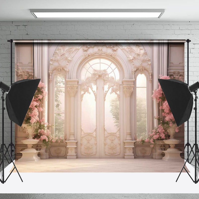 Lofaris Classic Relief Luxury Door Flower Photo Backdrop