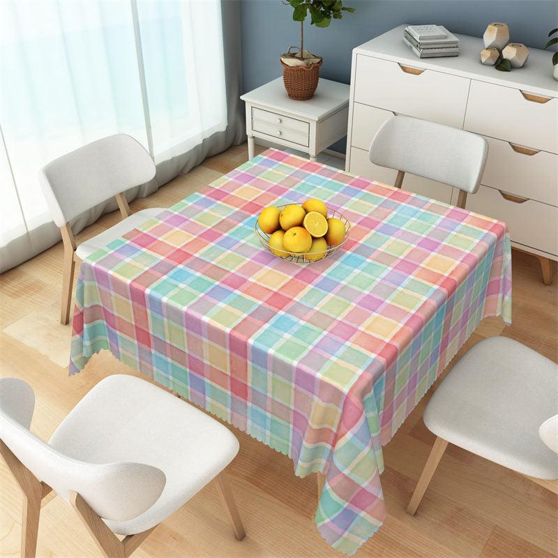 Lofaris Classic Sweet Color Checkered Square Tablecloth