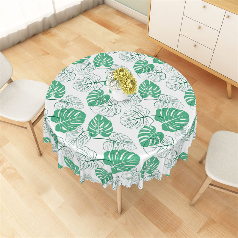 Lofaris Classic Tropical Monstera Patterns Round Tablecloth