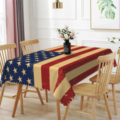 Lofaris Classic Yellowed American Flag Rectangle Tablecloth