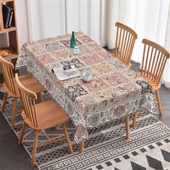 Lofaris Classical Floral Warm Beige Rectangle Tablecloth