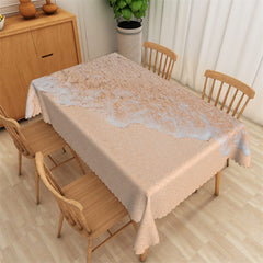 Lofaris Classy Beach Seaside Spindrift Brown Tablecloth