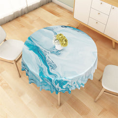 Lofaris Classy Clear Water Wave Streak Blue Round Tablecloth