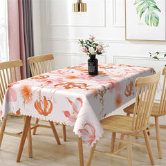 Lofaris Classy Fashionable Flowers Plants Pink Tablecloth