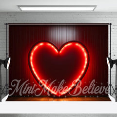 Lofaris Classy Heart Red Neon Light Valentines Day Backdrop