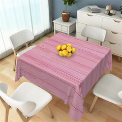 Lofaris Classy Pink Wooden Stripe Grain Rectangle Tablecloth