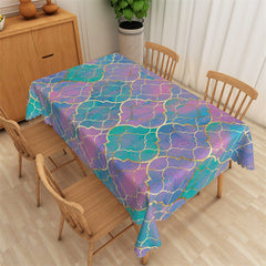 Lofaris Classy Purple Green Moroccan Trellis Tablecloth