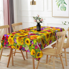 Lofaris Classy Sunflowers Pattern Vivid Rectangle Tablecloth