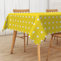 Lofaris Classy Yellow Polka Dots Regular Dining Tablecloth