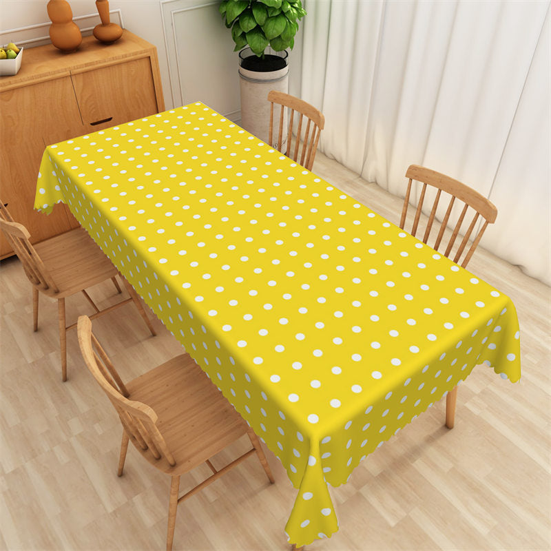 Lofaris Classy Yellow Polka Dots Regular Dining Tablecloth