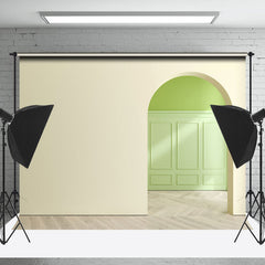 Lofaris Clean Candy Green Door Shelf Photography Backdrop