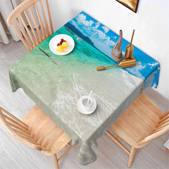 Lofaris Clear Sea And Blue Sky Vacation Square Tablecloth