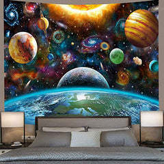 Lofaris (Clearance | Ship In 24HR) Galactic Planet Galaxy Trippy 3D Printed Wall Tapestry